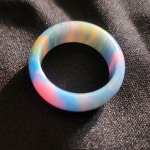 Multicolored pastel plastic ring